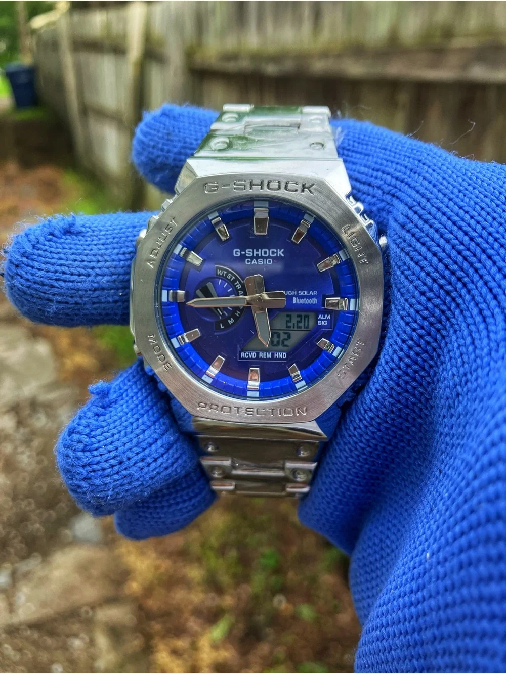 Custom G Shock Metal Silver and Purple Colorway